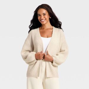 a new day Cream V-Neck Chunky Knit Sweater